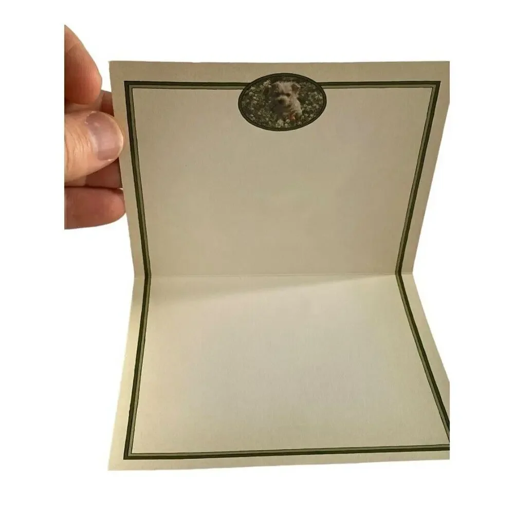 NEW Lang Westie Terrier Dog 13 Linen Embossed Blank Card Set Thank You Any Occas